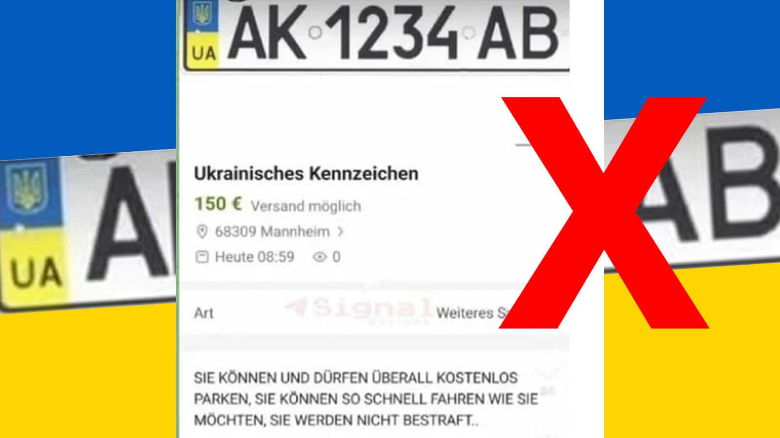 Mit Ukraine-Kennzeichen kostenlos parken? Eine gefälschte eBay-Kleinanzeige!