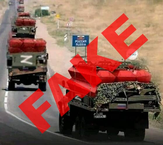 Das gefälschte Foto mit Militärfahrzeugen