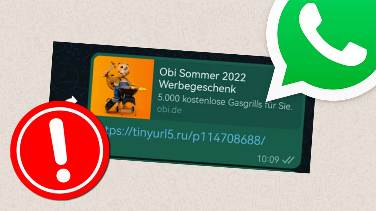 „Obi Sommer 2022 Werbegeschenk“: Fake-Gewinnspiel auf WhatsApp