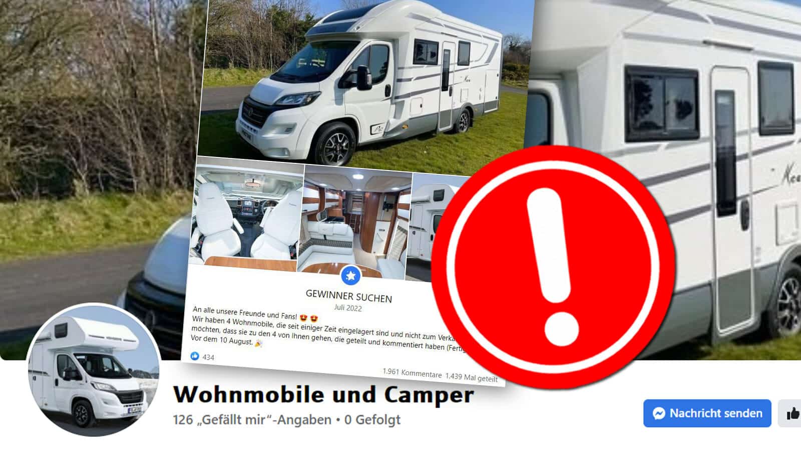Achtung, Fake-Gewinnspiel von „Wohnmobile und Camper“ führt zu Abofalle!