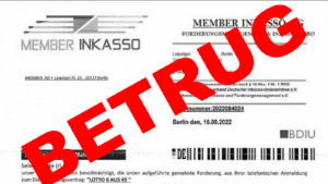 Betrügerische Forderungsschreiben im Umlauf – Inkasso-Firma existiert nicht!
