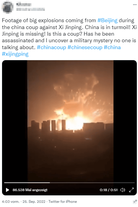 Eine aktuelle Explosion in China?