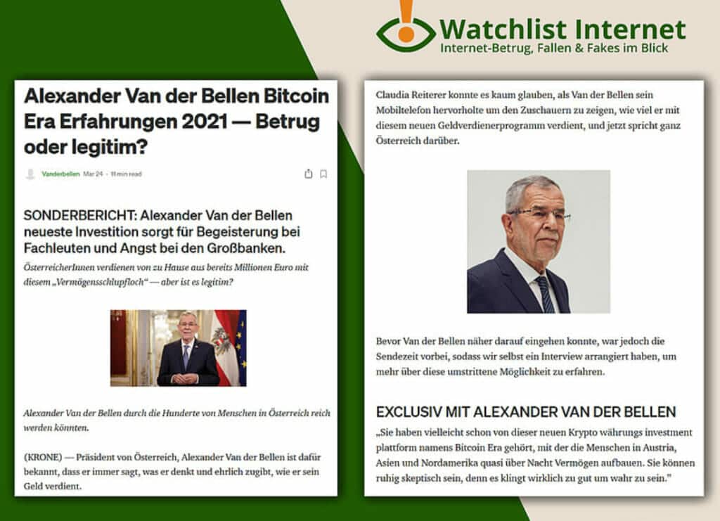 Screenshot: Watchlist Internet (Bundespräsidenten Alexander Van der Bellen)