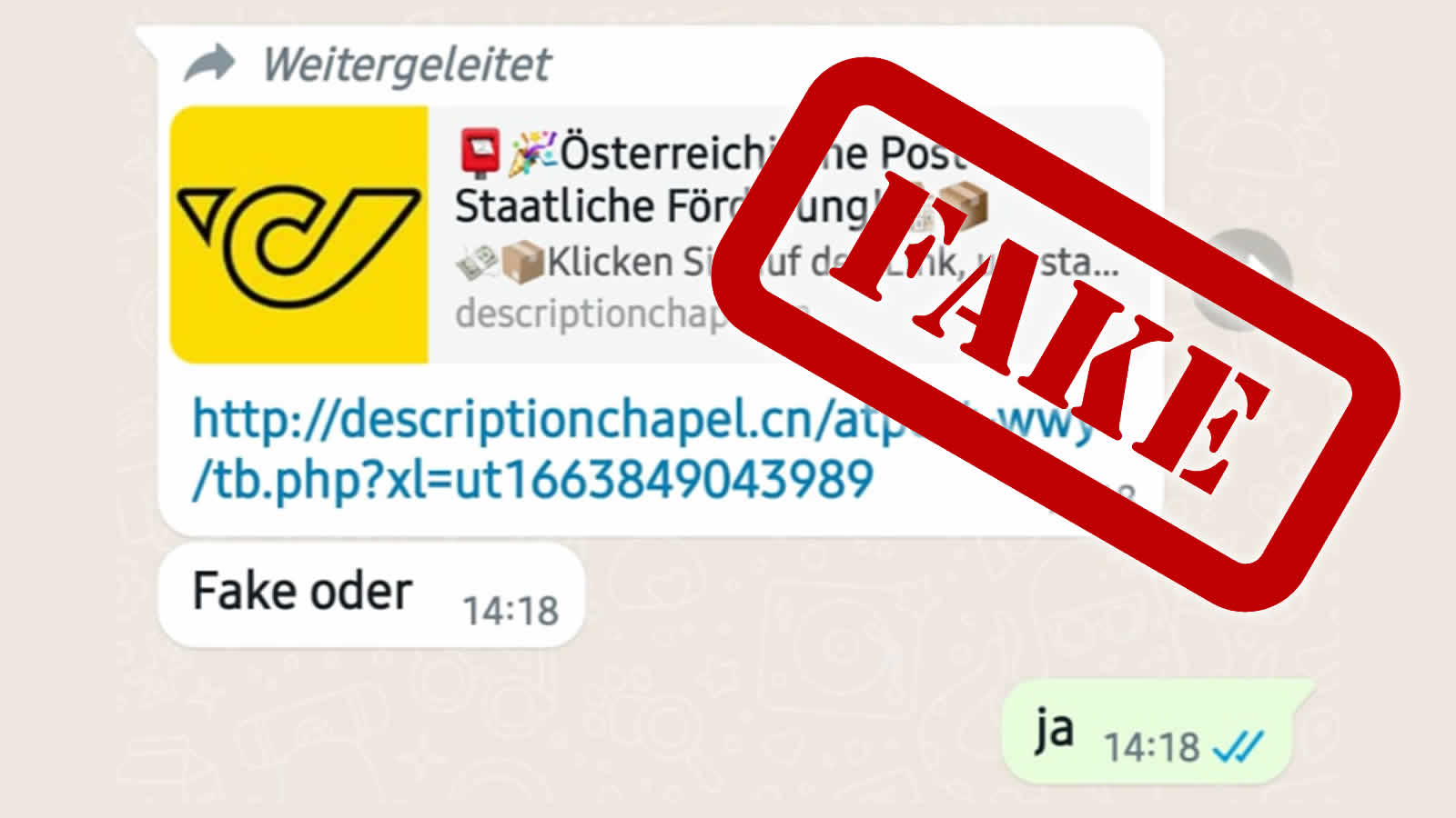 Fake: ÖBB-Gewinnspiel auf WhatsApp