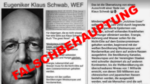 Nein, Klaus Schwab sprach nie davon, 4 Milliarden „nutzlose Esser“ zu eliminieren!