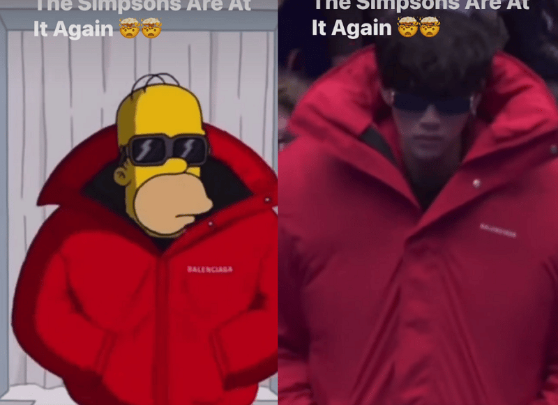 Homer mit roter Riesenkragen-Jacke und Sonnenbrille