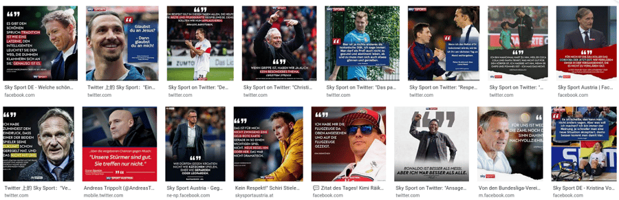 Eine Auswahl der Sky Sport-Sharepics mit Zitaten