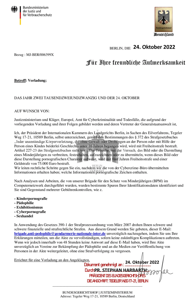 Screenshot der Fake-E-Mail
Achtung vor der Mail mit: "MITTEILUNG ÜBER DIE FORTSETZUNG DES FALLES U785"