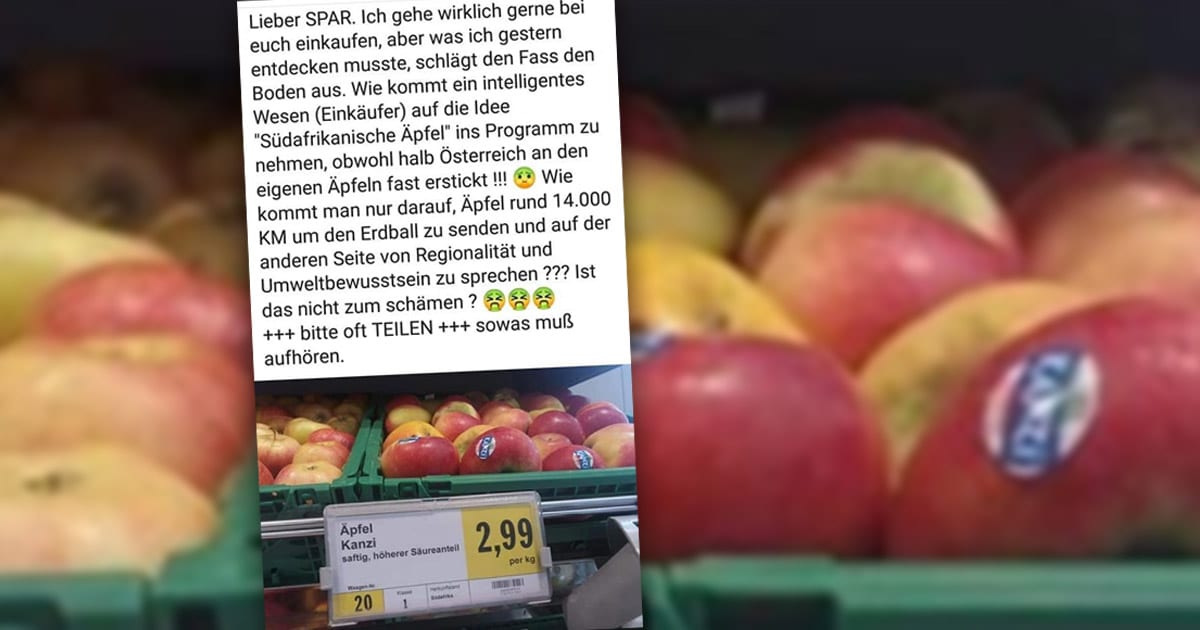 Warum werden in Österreich Äpfel aus Südafrika importiert? 