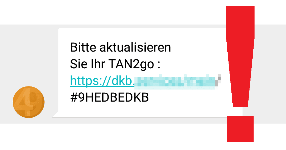 DKB: Phishing-SMS „TAN2go aktualisieren“ kursiert!