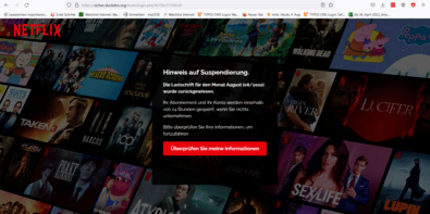 Kriminelle stehlen auf der gefälschten Netflix-Seite persönliche Daten. Screenshot: Watchlist Internet