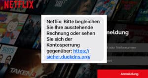 Fake-SMS von Netflix droht mit Kontosperrung