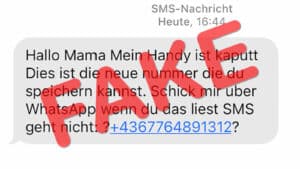 Betrugs-SMS: „Hallo Mama, mein Handy ist kaputt“ 