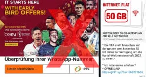 WhatsApp: Warnung vor 50 GB Internet Flat für Katar 2022