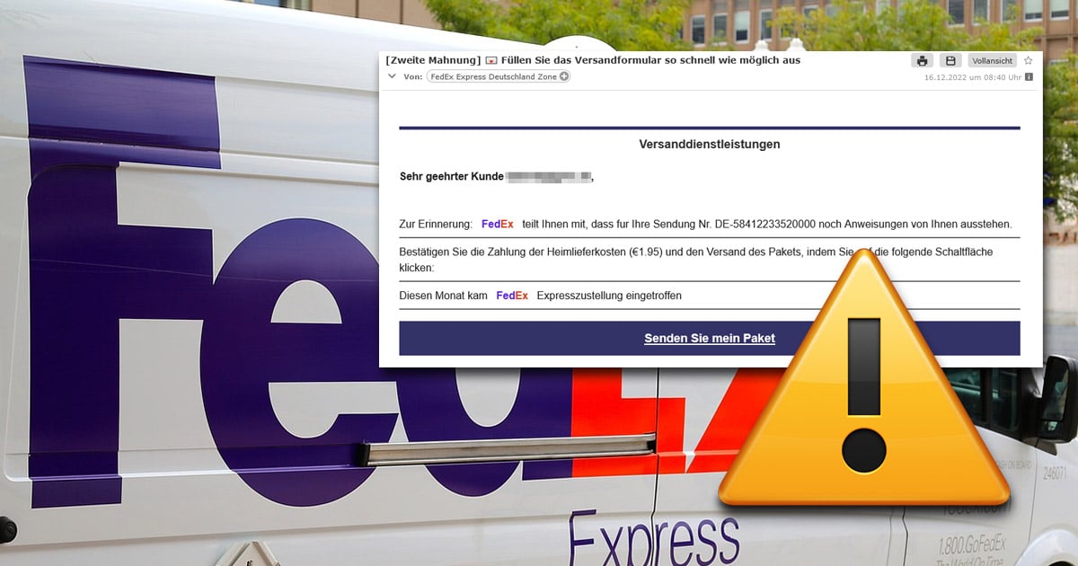 FedEx: Phishing-Masche im Namen des Paketdienstleisters