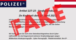 Polizei Österreich – Achtung, gefälschtes Mail!