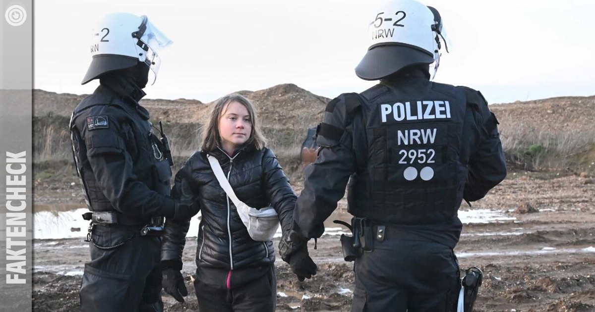 Festnahme von Greta Thunberg in Lützerath ist nicht gestellt
