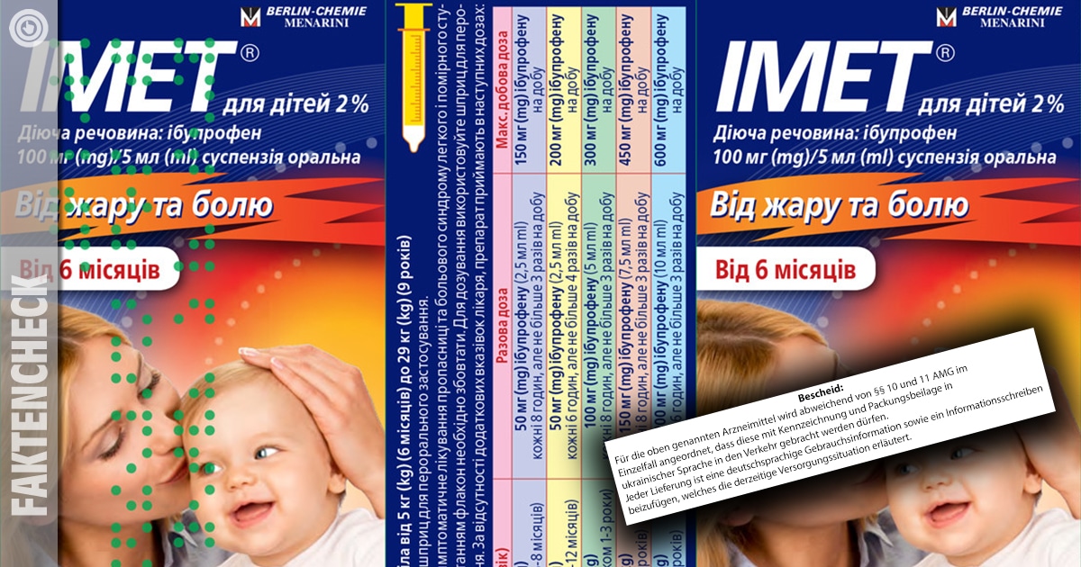 Entwarnung: Fiebersaft „IMET“ für Kinder ist in Deutschland zugelassen