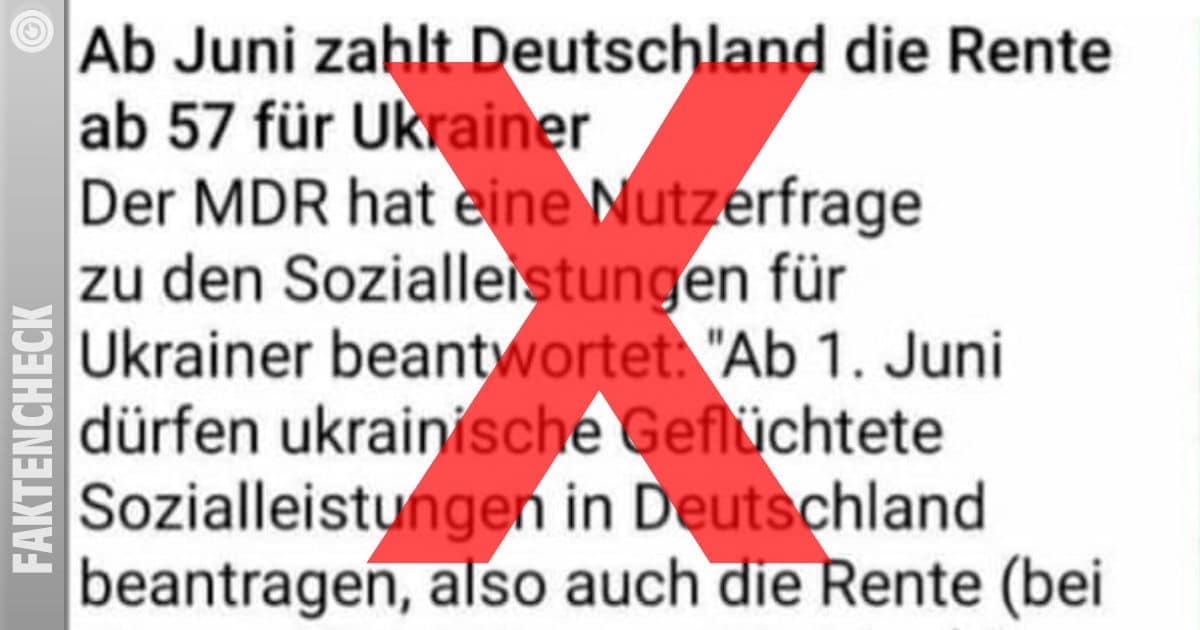Es gibt in Deutschland keine Rente ab 57 für UkrainerInnen!