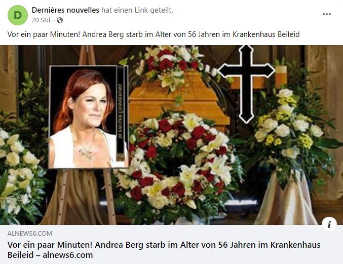 Angebliche Todesmeldung Andrea Berg