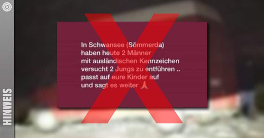Sömmerda: Keine Kindesentführung mit rotem Lieferwagen! / Screenshot Facebook