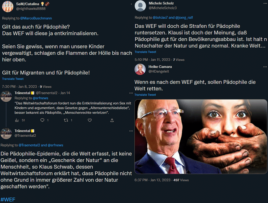 WEF erklärte nicht, dass Pädophile die Menschheit retten! – mimikama.org Die Behauptung in mehreren Tweets