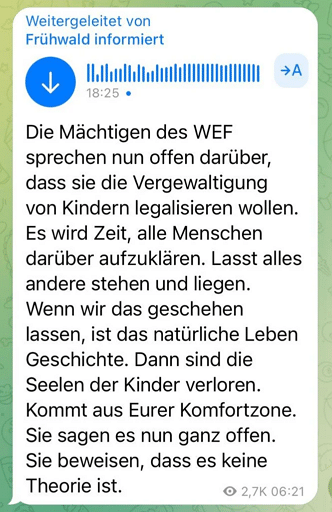 WEF erklärte nicht, dass Pädophile die Menschheit retten! – mimikama.org Die Behauptung auf WhatsApp