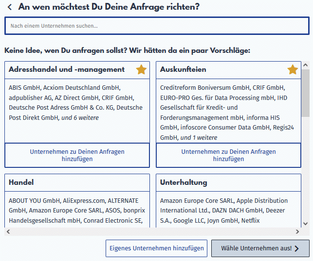 Daten abfragen und mit wenigen Klicks löschen lassen – mimikama.org Welches Unternehmen hätten's denn gerne?