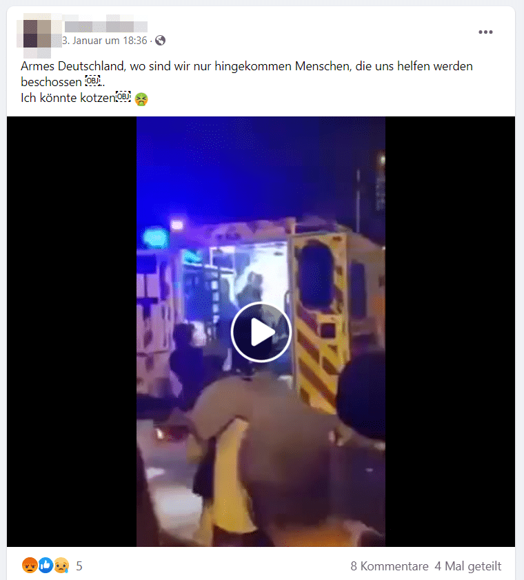 Rettungswagen, Screenshot Facebook
