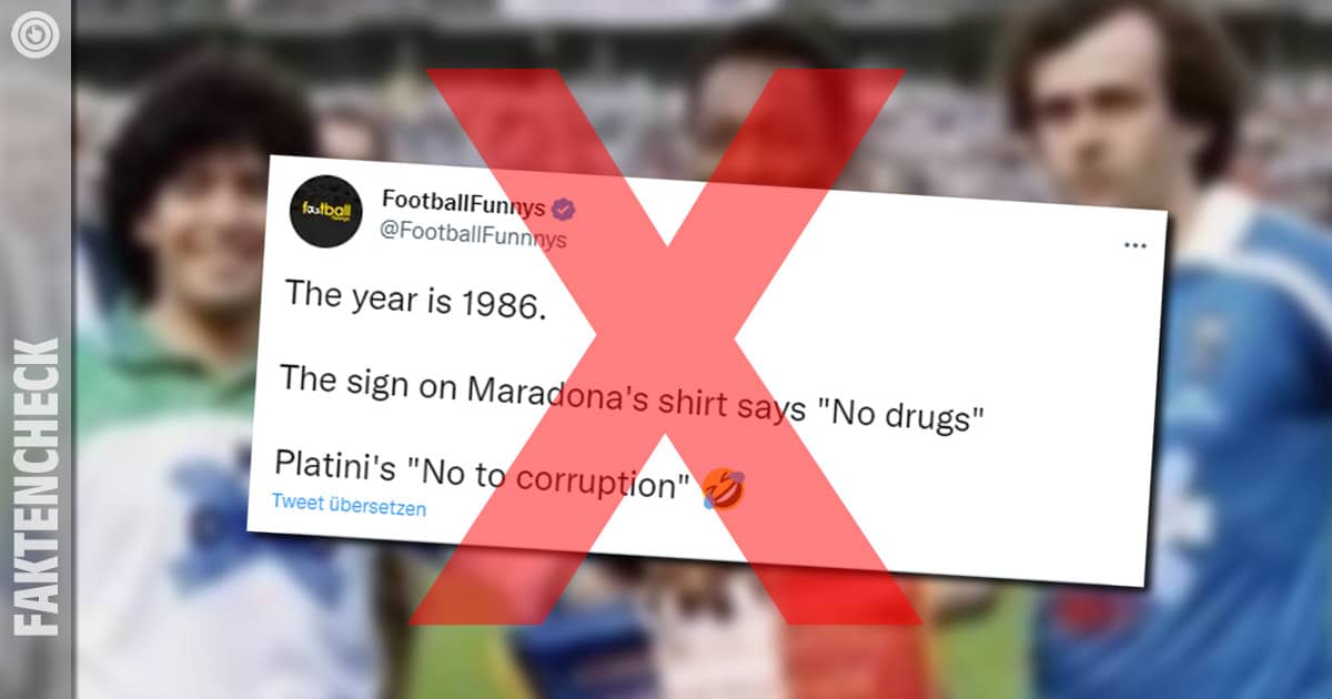 Maradonas und Platinis Trikots: No drugs / No to corruption?