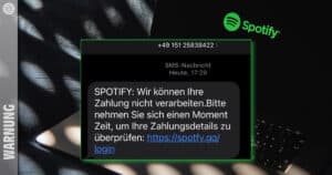 Gefälschtes SMS von Spotify im Umlauf
