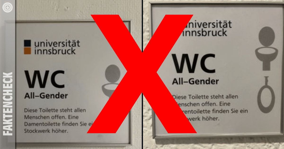Uni Innsbruck und die gefälschten Toilettenschilder