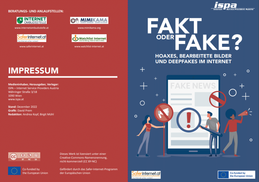 Broschüre "Fakt oder Fake?" zum Safer Internet Day 2023