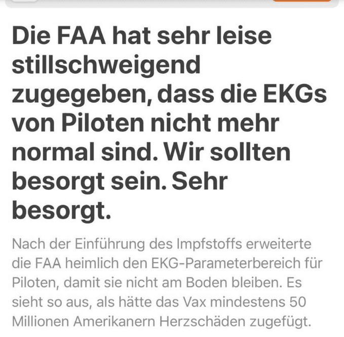 EKGs von Piloten in keinem Zusammenhang mit der COVID-Impfung – mimikama.org Screenshot der Behauptung