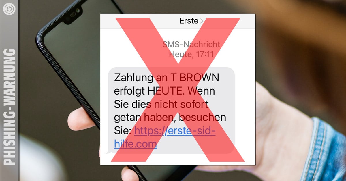 Achtung vor angeblicher SMS der "Erste Bank" / Artikelbild: Pexels, Screenshot SMS