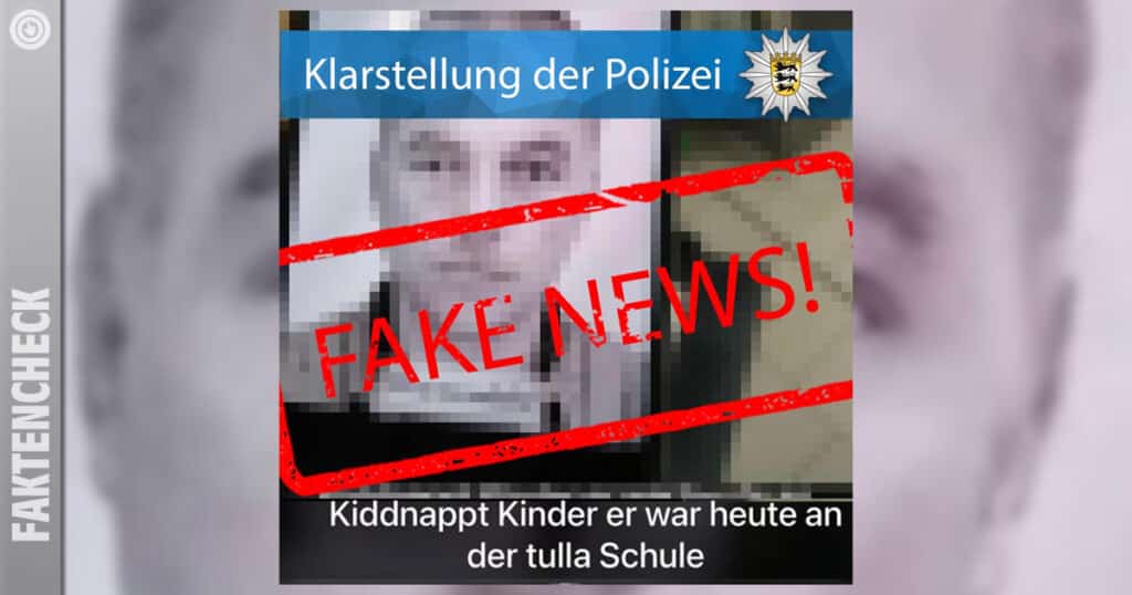Behauptung um angebliche Kindesentführung an Freiburger Tullaschule ist erfunden / Artikelbild: Facebook, Polizei Freiburg