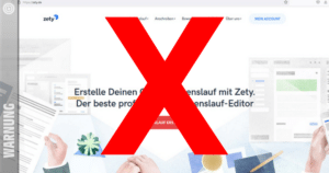 Lebenslauf-Editor auf zety.de führt in Abo-Falle