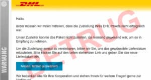 Cybercriminals disguise themselves as DHL: false emails lead to a trap
