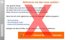 Volksbank: Real-looking phishing email in circulation