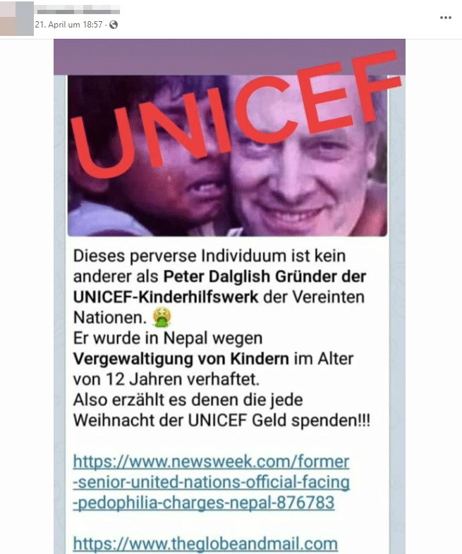 Viraler Post über UNICEF-Gründer erneut im Umlauf