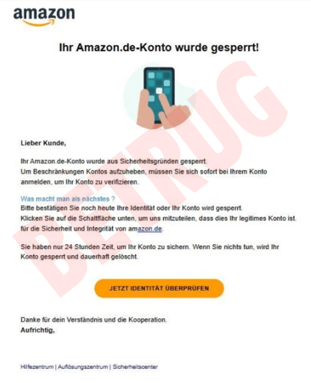 Screenshot / Amazon-Phishing Mail