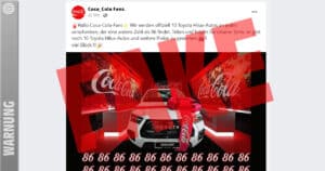 Warnung vor Fake-Gewinnspiel: „Coca-Cola-Fans“ auf Facebook