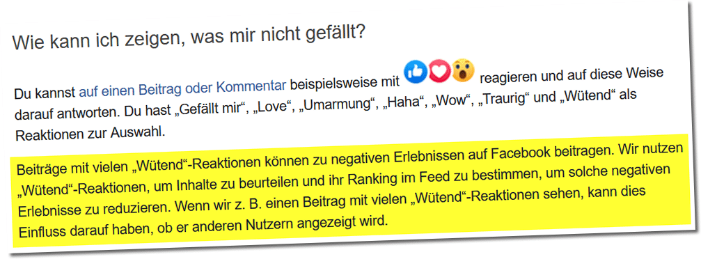 Wie das 'Wütend'-Emoji Ihren Facebook Newsfeed beeinflusst – mimikama.org Facebooks Position zu wütenden Reaktionen