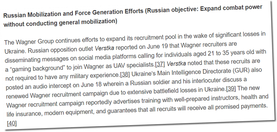 Quelle: "Russian Mobilization and Force Generation Efforts (Russian objective: Expand combat power without conducting general mobilization)" 