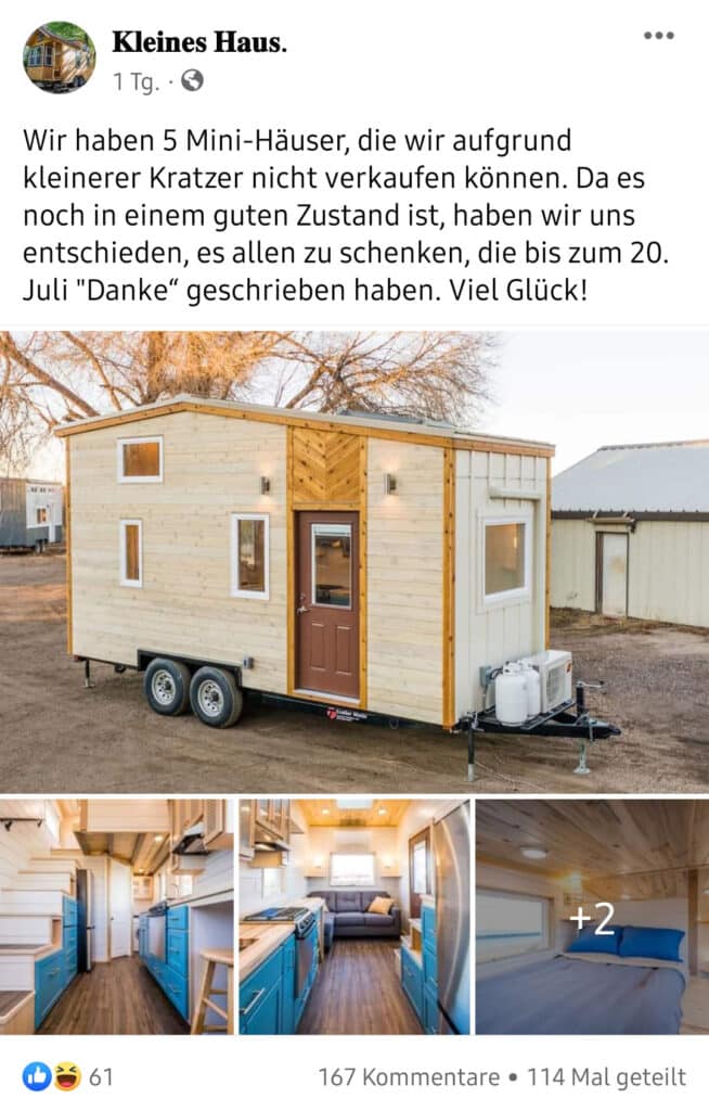 Screenshot Facebook / "Kleines Haus"