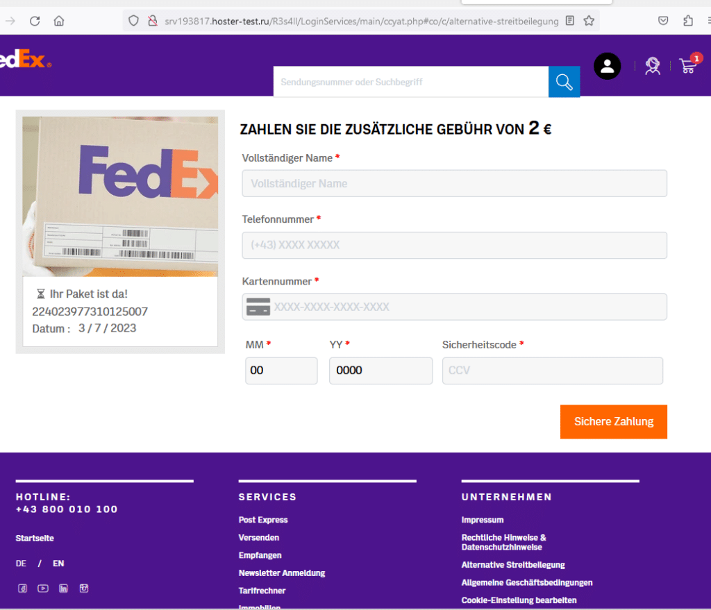 Fake FedEx email scams