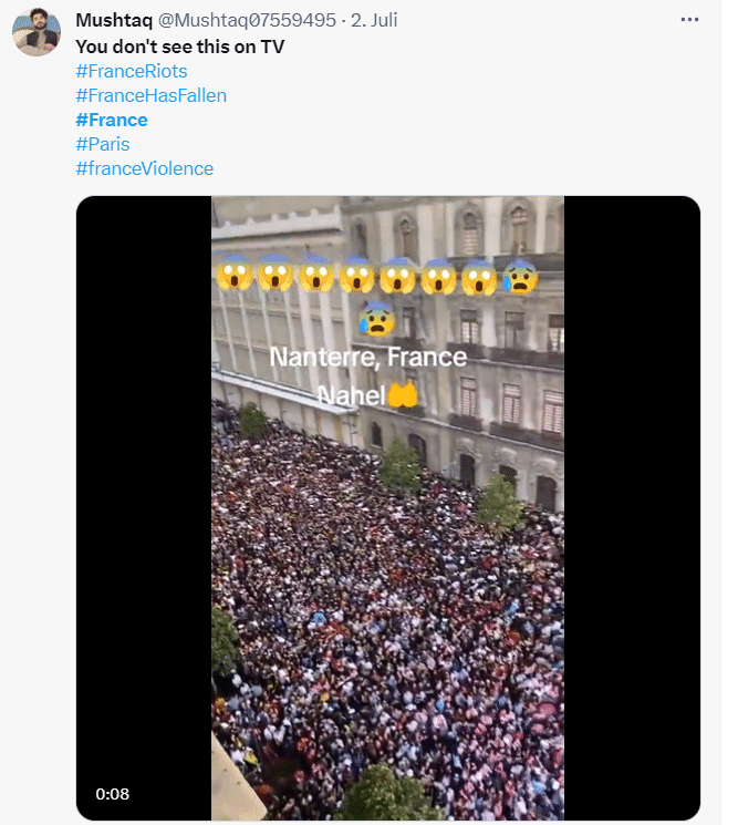 Viertes Bild: Die riesige Menschenmenge in Frankreich