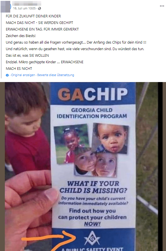 Screenshot: Prospekt für das GACHIP-Programm (Georgia Child Identification Project)