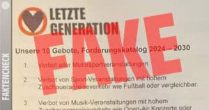 „Letzte Generation“: Fake-Flugblatt