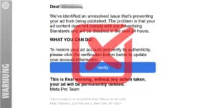 Warnung! Diese ‚Meta‘-E-Mail könnte das Ende deines Facebook-Accounts bedeuten!